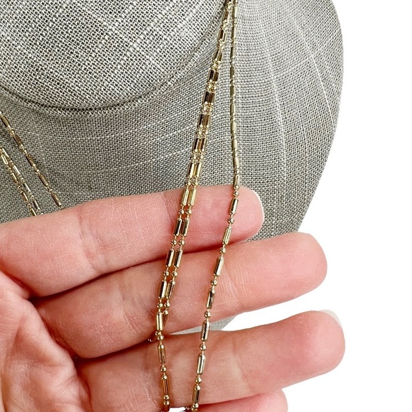 Baublebar Oval Druzy Gold Tone Multi Chain Layered Necklace - Picture 5 of 11